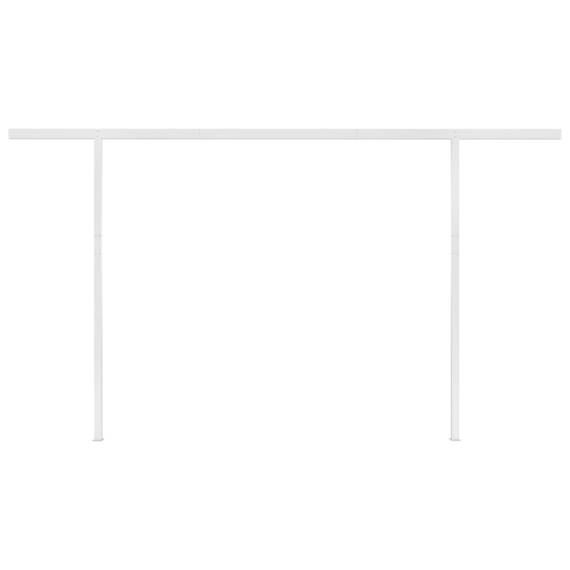 Markise Manuell Einziehbar mit Pfosten 4,5x3 m Orange & Braun