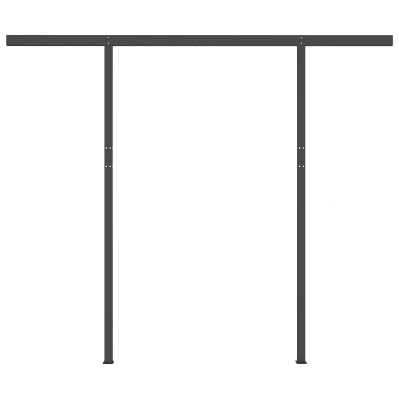 Markise Manuell Einziehbar mit Pfosten 3x2,5 m Creme