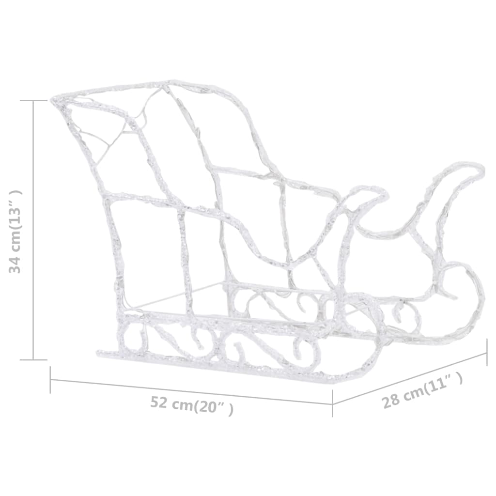 Weihnachtsdekoration Rentiere & Schlitten 280x28x55 cm Acryl