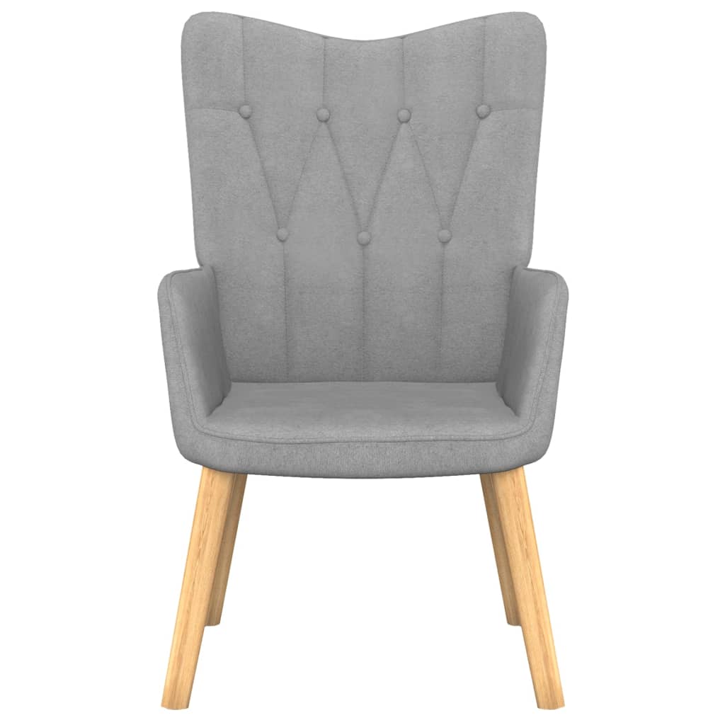 Relaxsessel mit Hocker Hellgrau Stoff