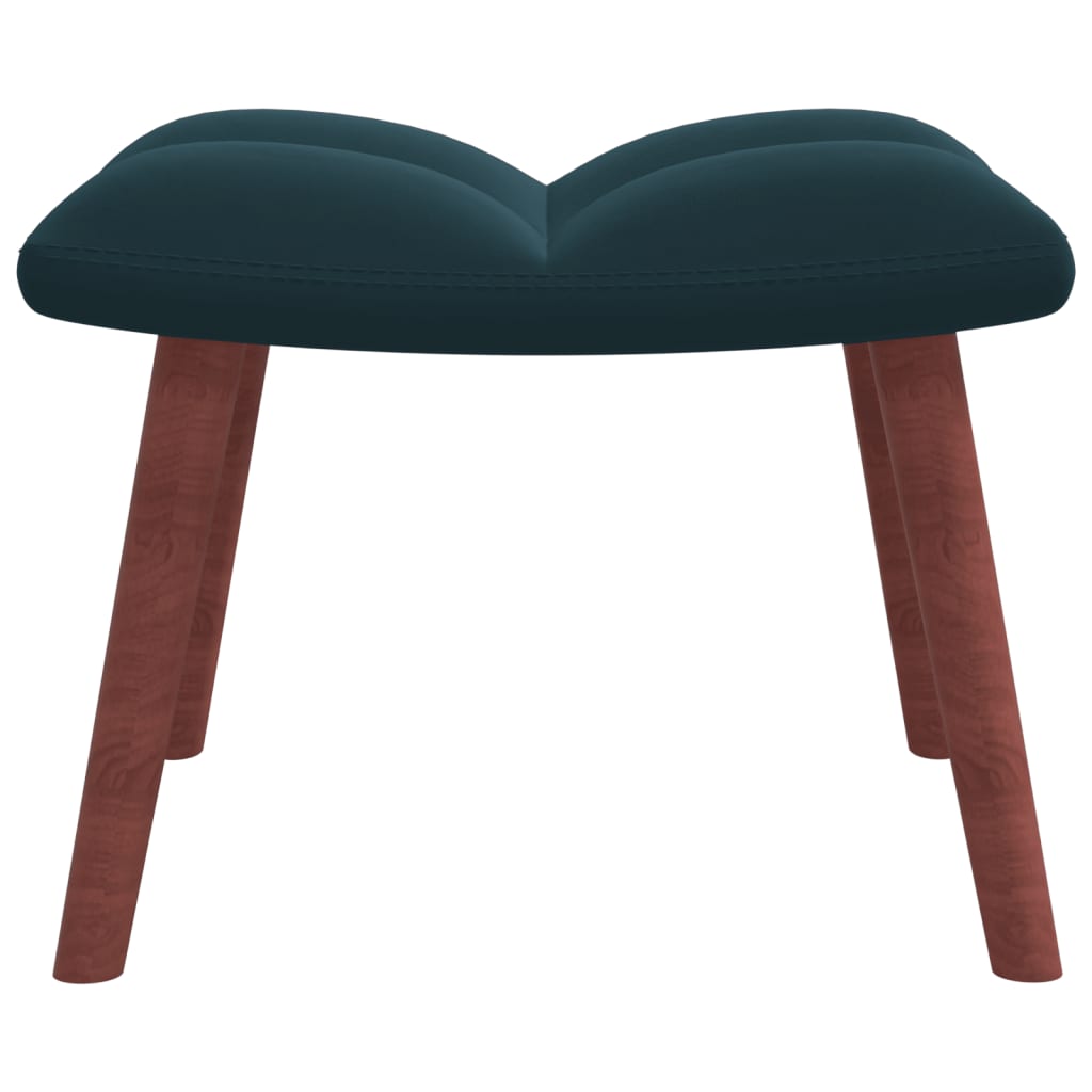 Schaukelstuhl mit Hocker Samt Blau