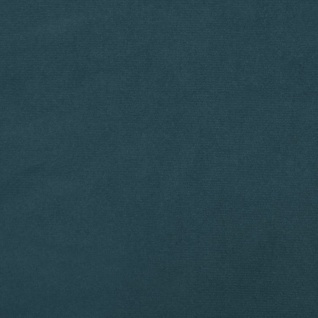 Hocker mit Holzbeinen Blau Samt