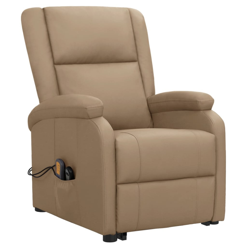 Massagesessel mit Aufstehhilfe Cappuccino-Braun Kunstleder