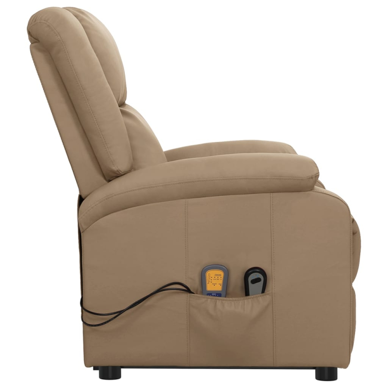 Massagesessel mit Aufstehhilfe Cappuccino-Braun Kunstleder