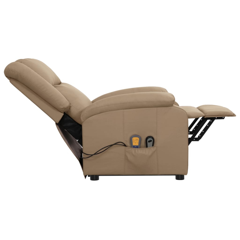Massagesessel mit Aufstehhilfe Cappuccino-Braun Kunstleder