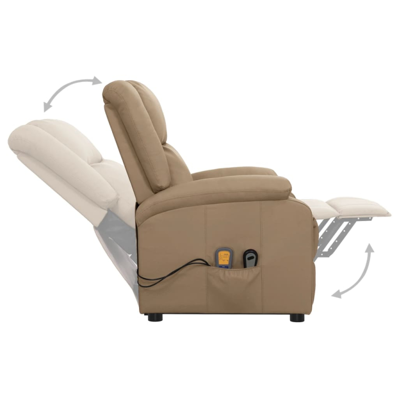 Massagesessel mit Aufstehhilfe Cappuccino-Braun Kunstleder