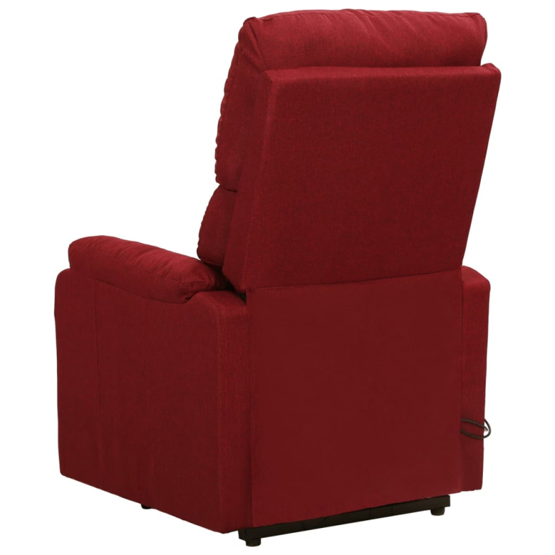 Massagesessel mit Aufstehhilfe Weinrot Stoff