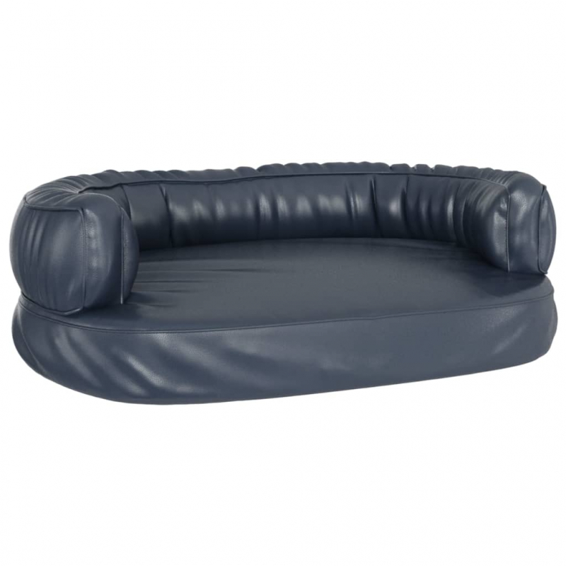 Hundebett Ergonomisch Schaumstoff Dunkelblau 60x42cm Kunstleder