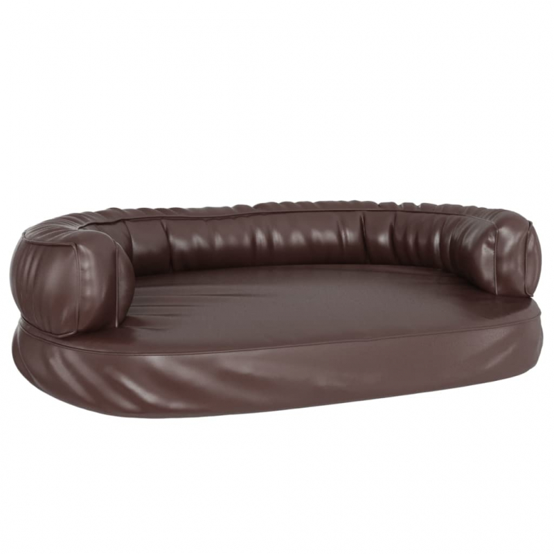 Hundebett Ergonomisch Schaumstoff Braun 88x65 cm Kunstleder