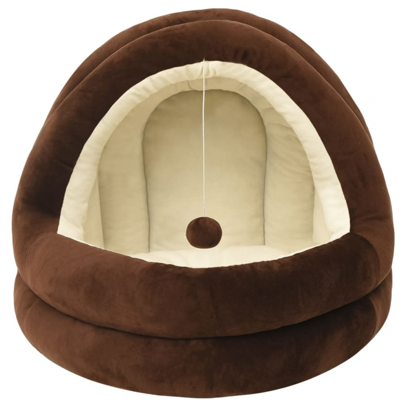 Katzenbett 40x40x35 cm Braun und Creme