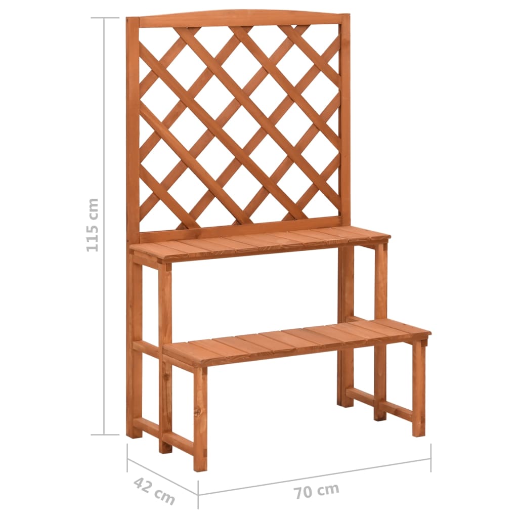 Blumentreppe mit Rankgitter 70x42x115 cm Massivholz Tanne