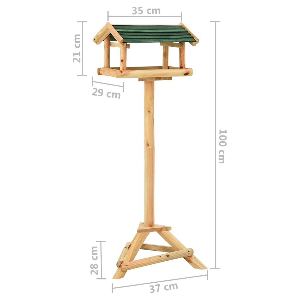 Vogelhäuschen mit Ständer 37x28x100 cm Massivholz Tanne