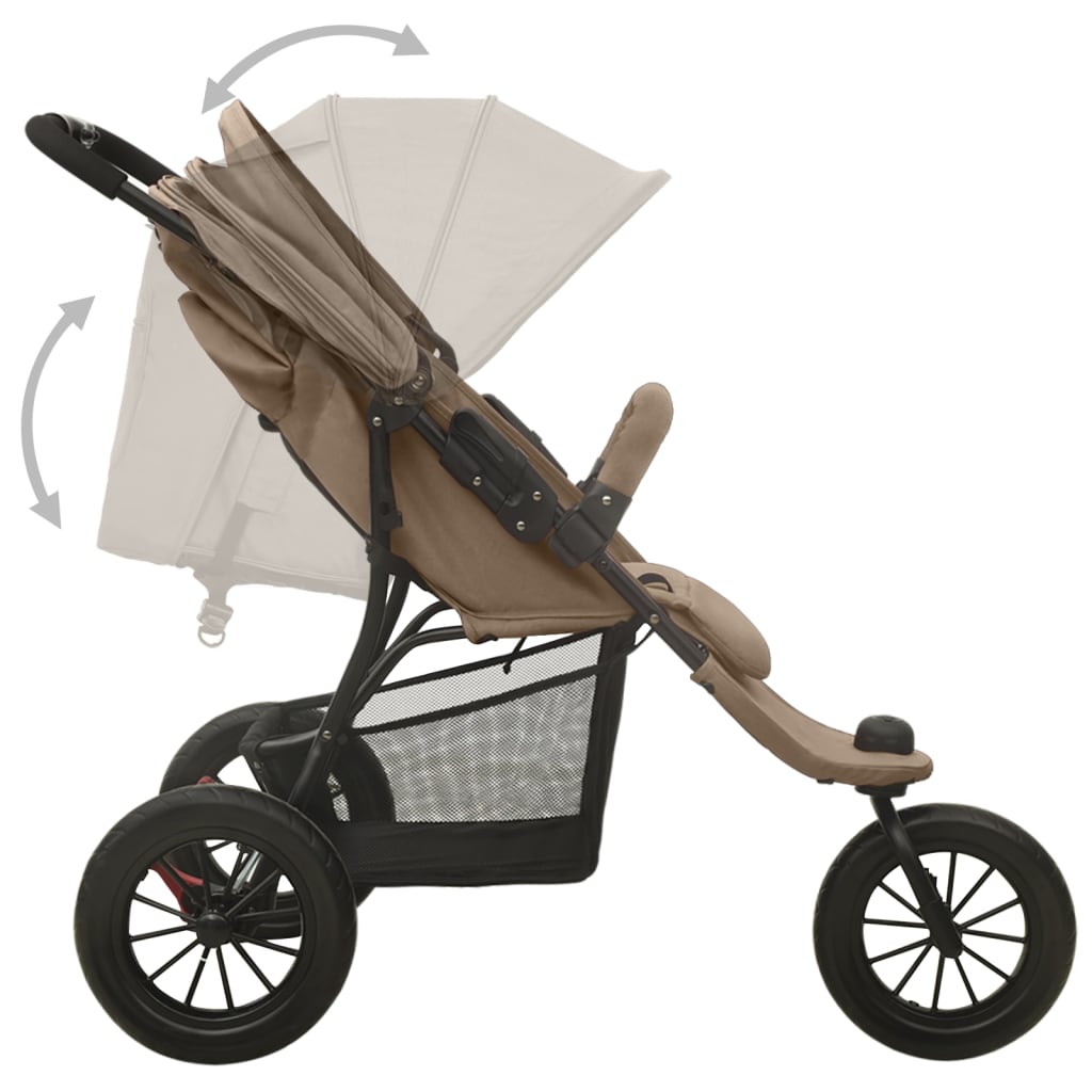 Kinderwagen Taupe Stahl