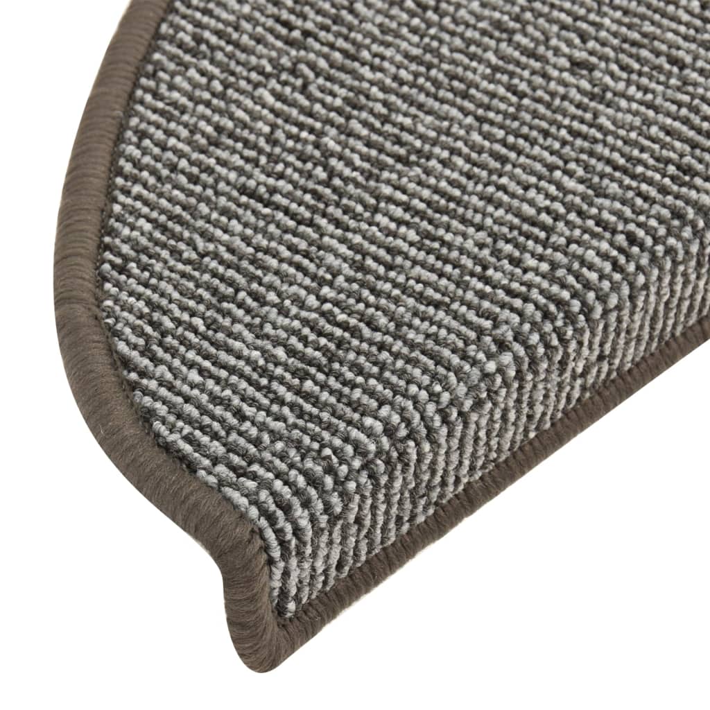 Treppenmatten 15 Stk. Grau 65x21x4 cm