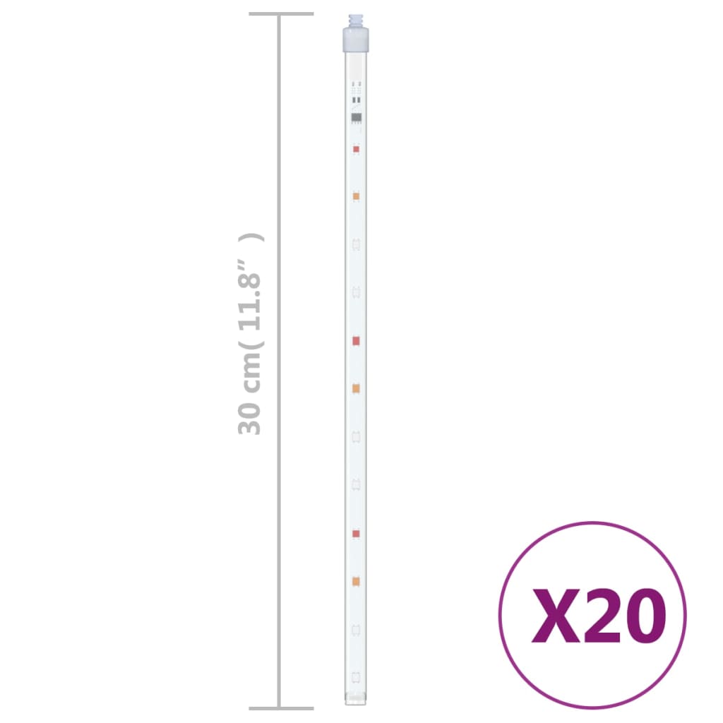 20 Stk. Meteorlichter 30 cm 480 LEDs Innen- Außenbereich Mehrfarbig