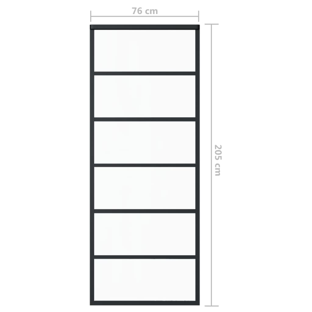 Schiebetür ESG-Glas und Aluminium 76x205 cm Schwarz