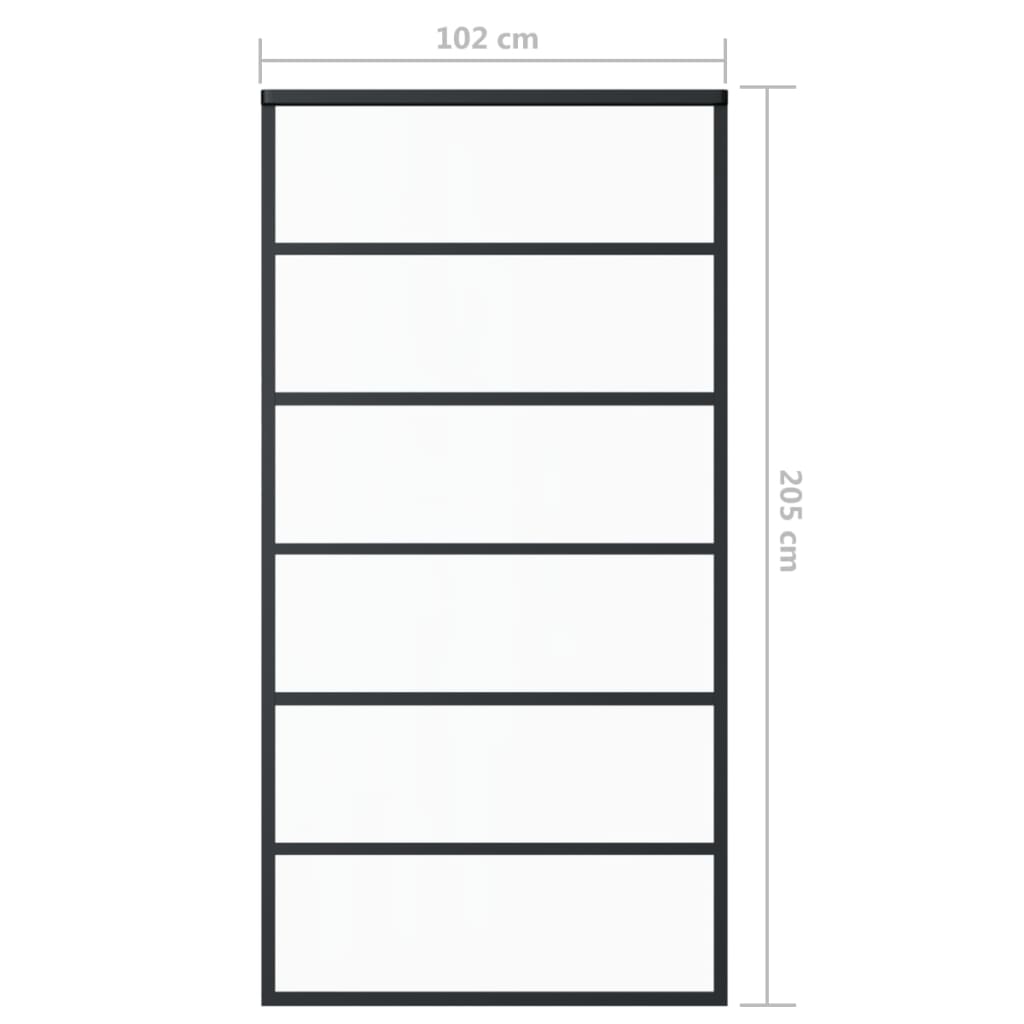 Schiebetür ESG-Glas und Aluminium 102x205 cm Schwarz