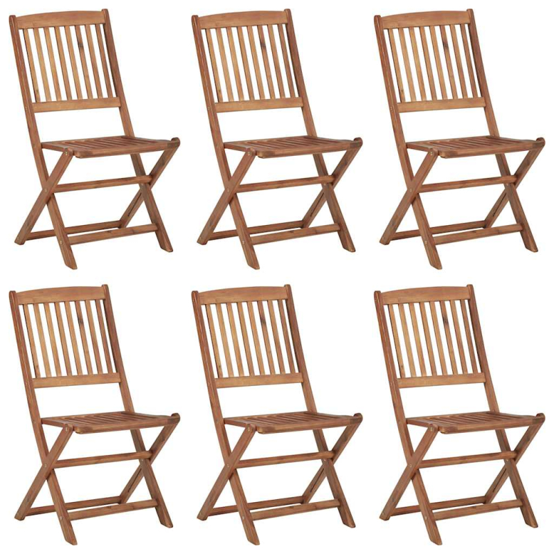 Klappbare Gartenstühle 6 Stk. mit Kissen Massivholz Akazie