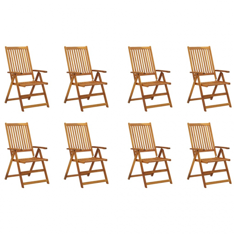 Klappbare Gartenstühle mit Kissen 8 Stk. Massivholz Akazie