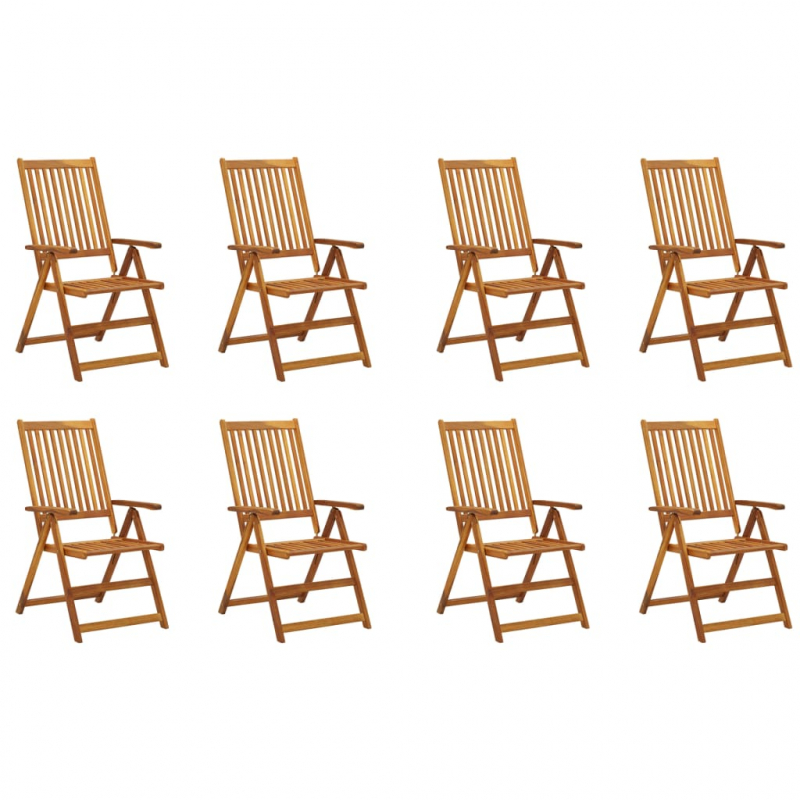 Klappbare Gartenstühle mit Kissen 8 Stk. Massivholz Akazie