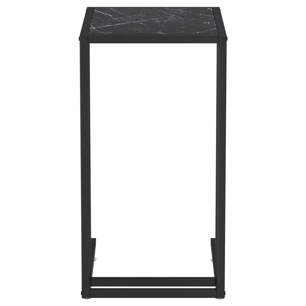 Computer-Beistelltisch Schwarz Marmor 50x35x65 cm Hartglas