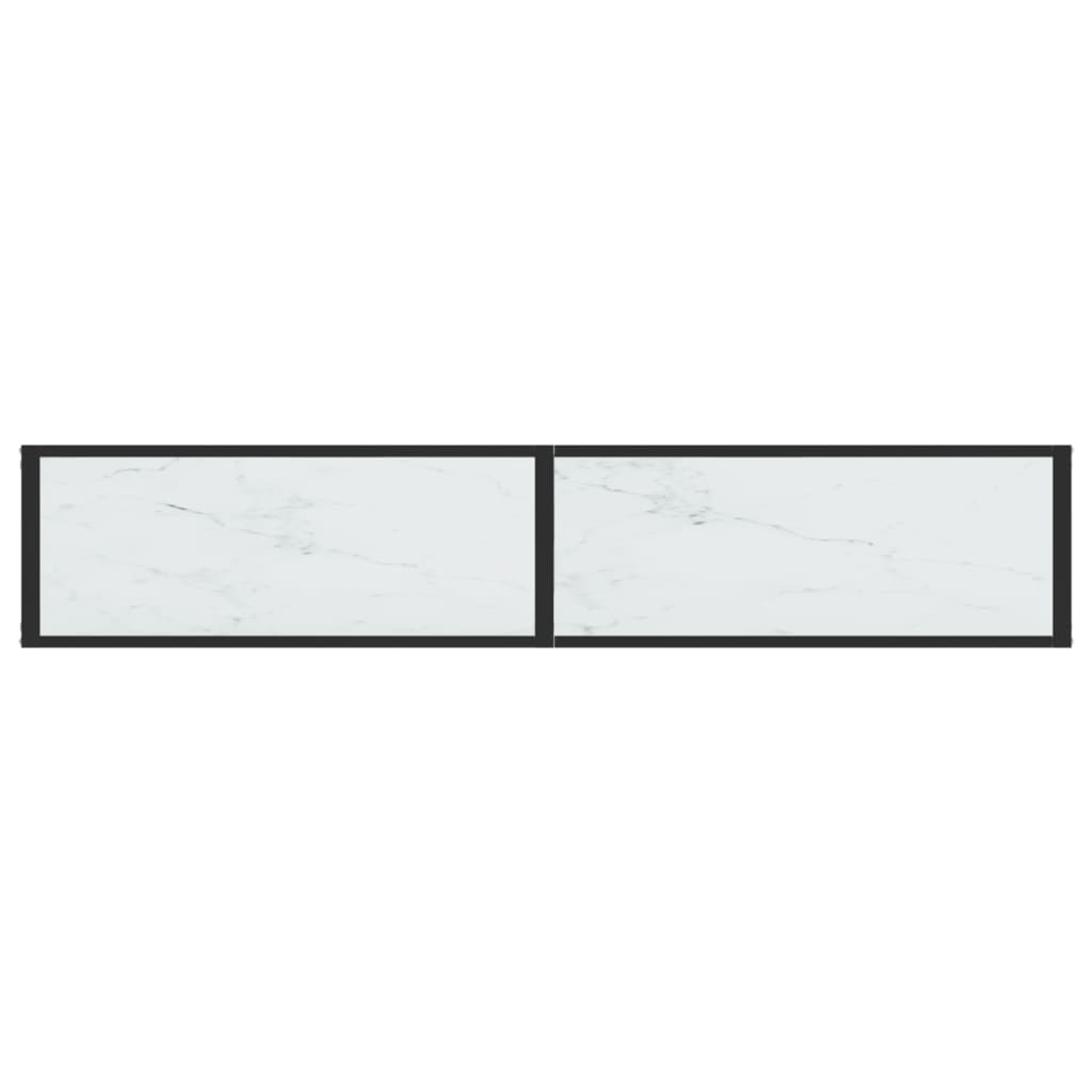 Konsolentisch Weiß Marmor-Optik 180x35x75,5 cm Hartglas