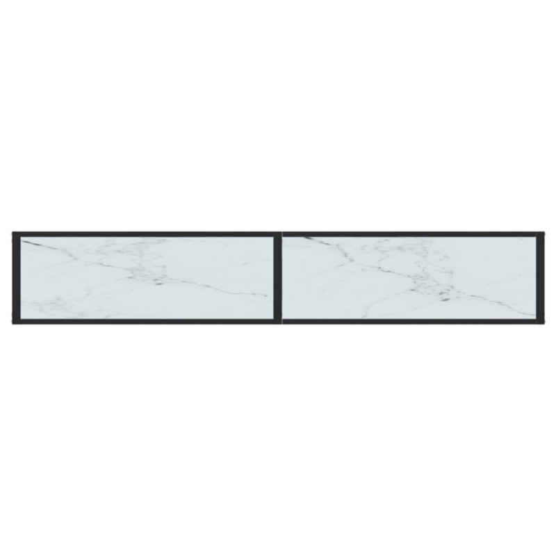 Konsolentisch Weiß Marmor-Optik 200x35x75,5 cm Hartglas