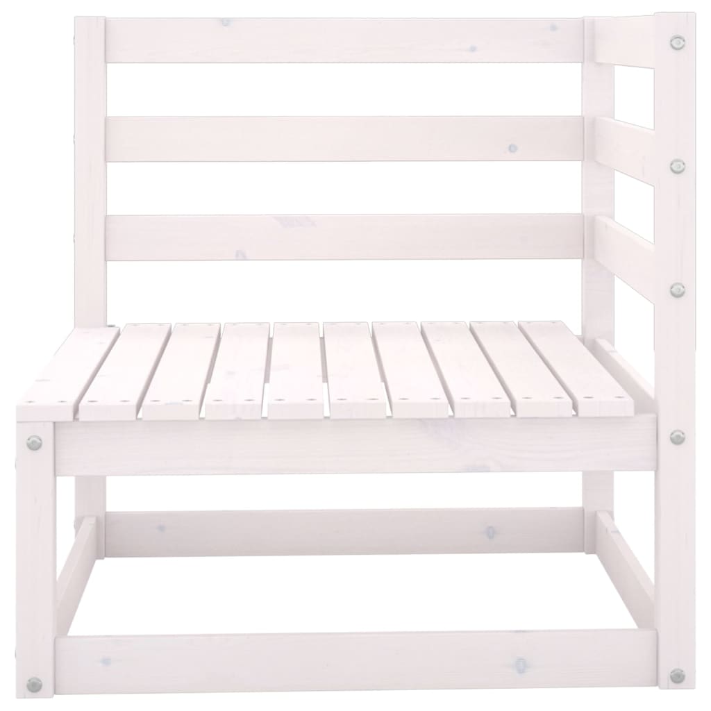 2-Sitzer-Gartensofa Weiß Kiefer Massivholz