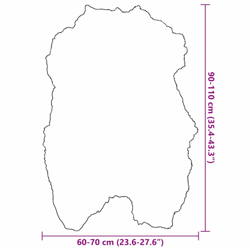 Sitzauflage aus Isländischem Schafspelz Schwarz 70x110 cm