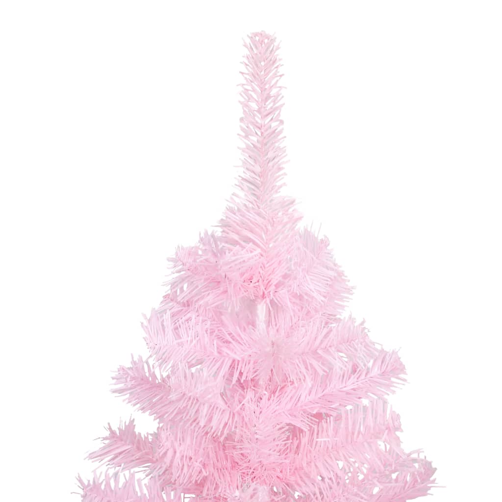 Künstlicher Weihnachtsbaum mit Beleuchtung & Kugeln Rosa 180cm