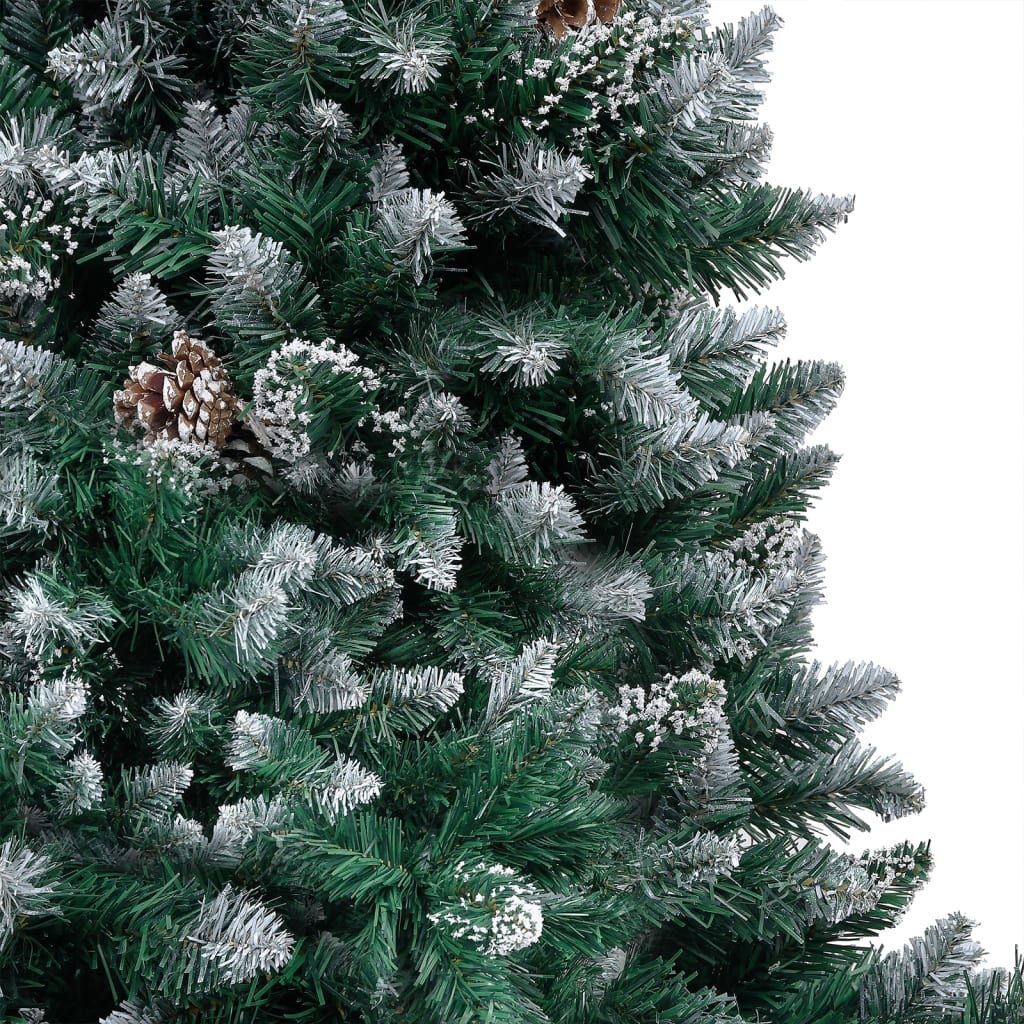 Künstlicher Weihnachtsbaum mit Beleuchtung Kugeln Zapfen 150 cm