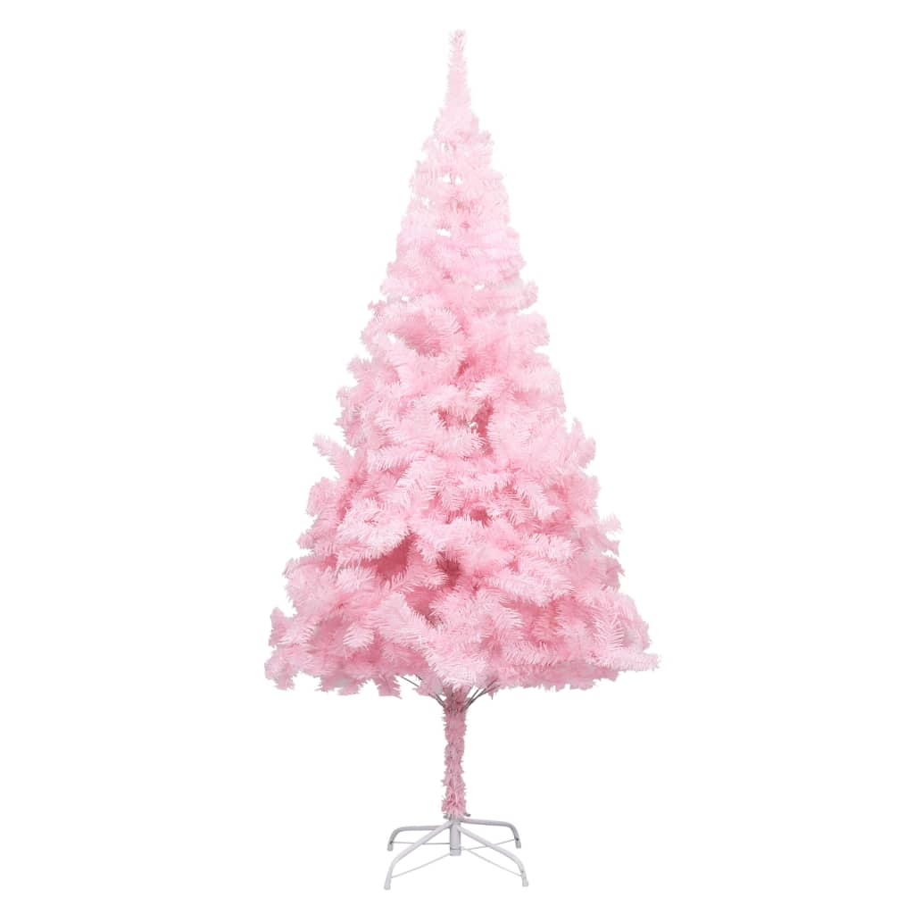 Künstlicher Weihnachtsbaum mit Beleuchtung & Kugeln Rosa 240cm