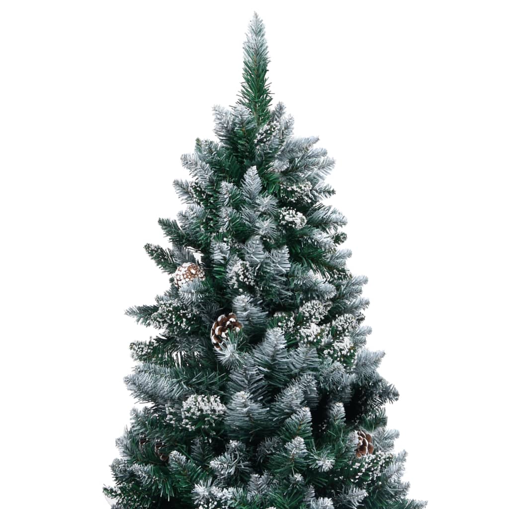 Künstlicher Weihnachtsbaum mit Beleuchtung Kugeln Zapfen 150 cm