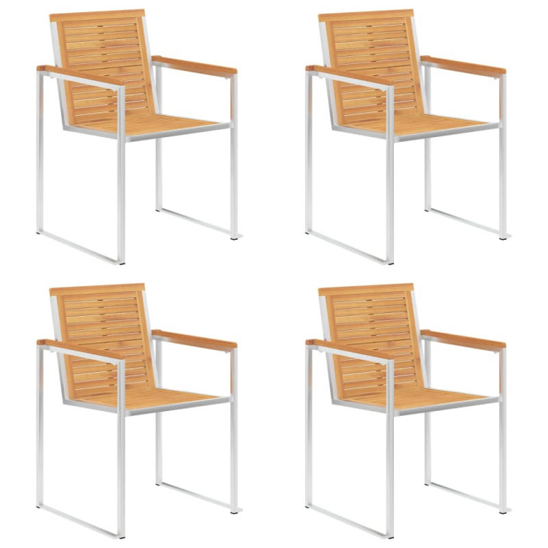 Gartenstühle 4 Stk. mit Kissen Massivholz Teak