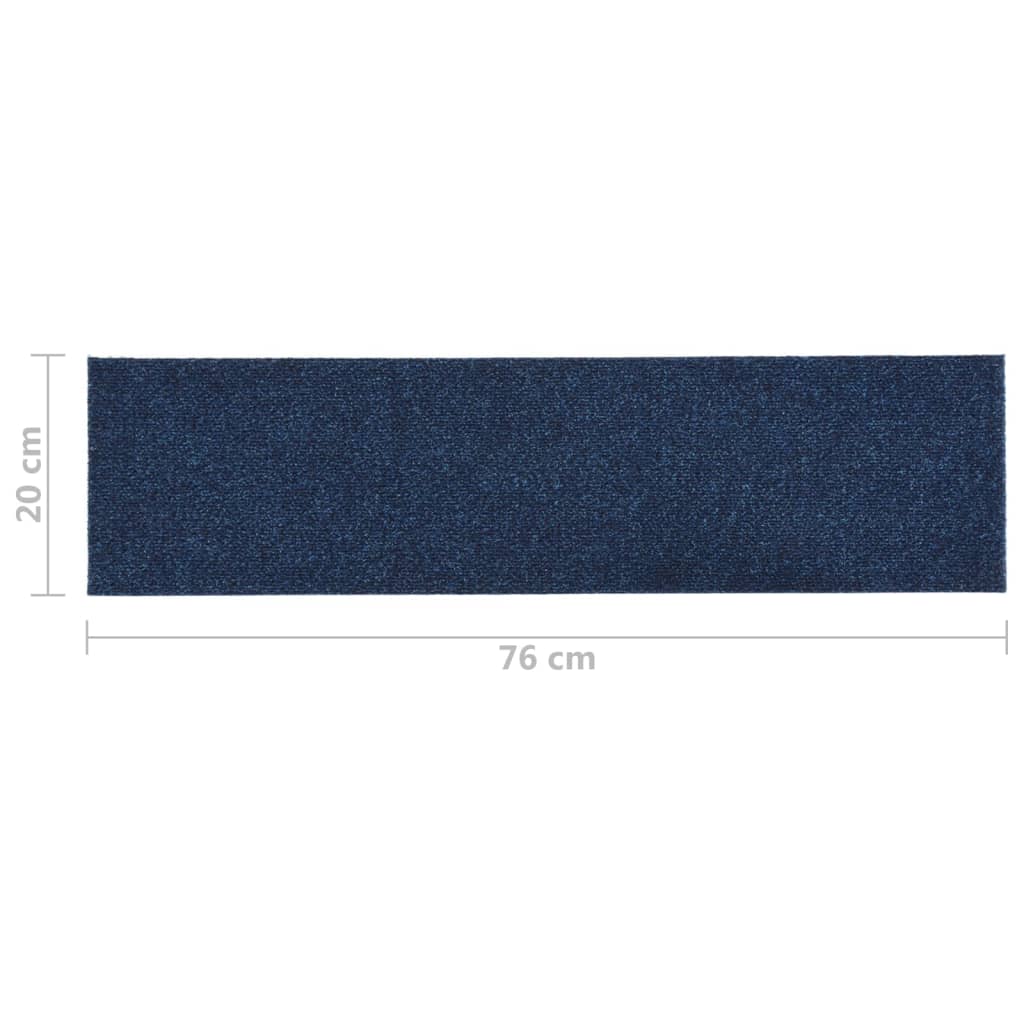 Selbstklebende Treppenmatten 15 Stk. Rechteckig 76x20 cm Blau