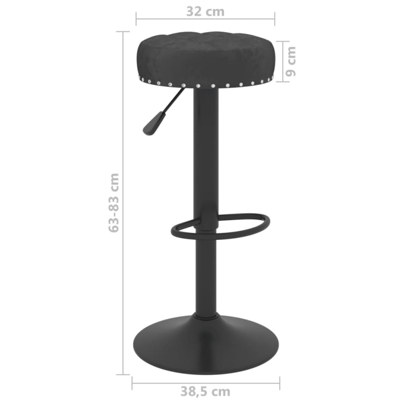 Barhocker 2 Stk. Schwarz Samt