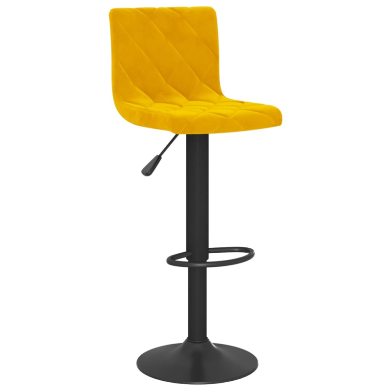 Barhocker 2 Stk. Senfgelb Samt