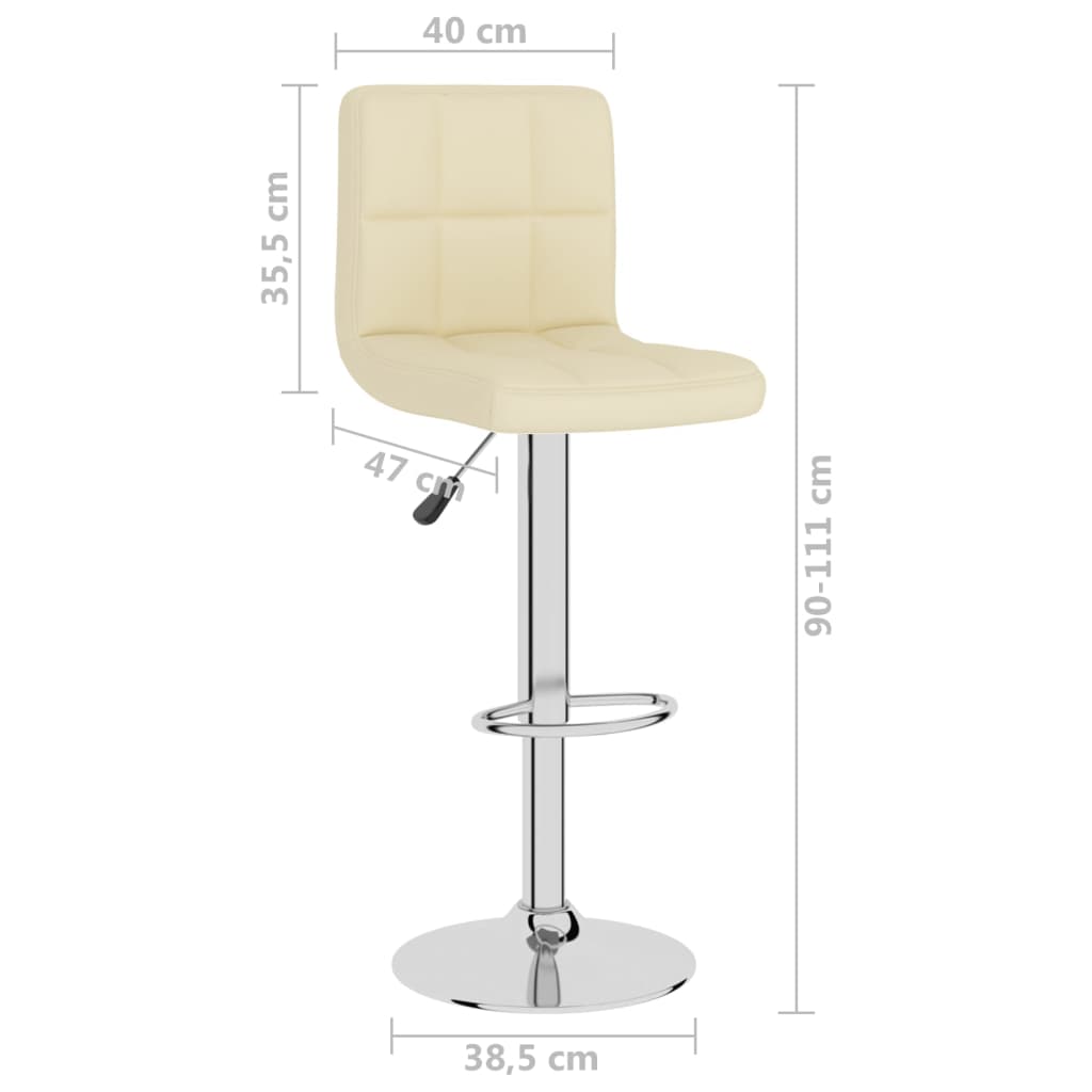 Barhocker 2 Stk. Creme Stoff