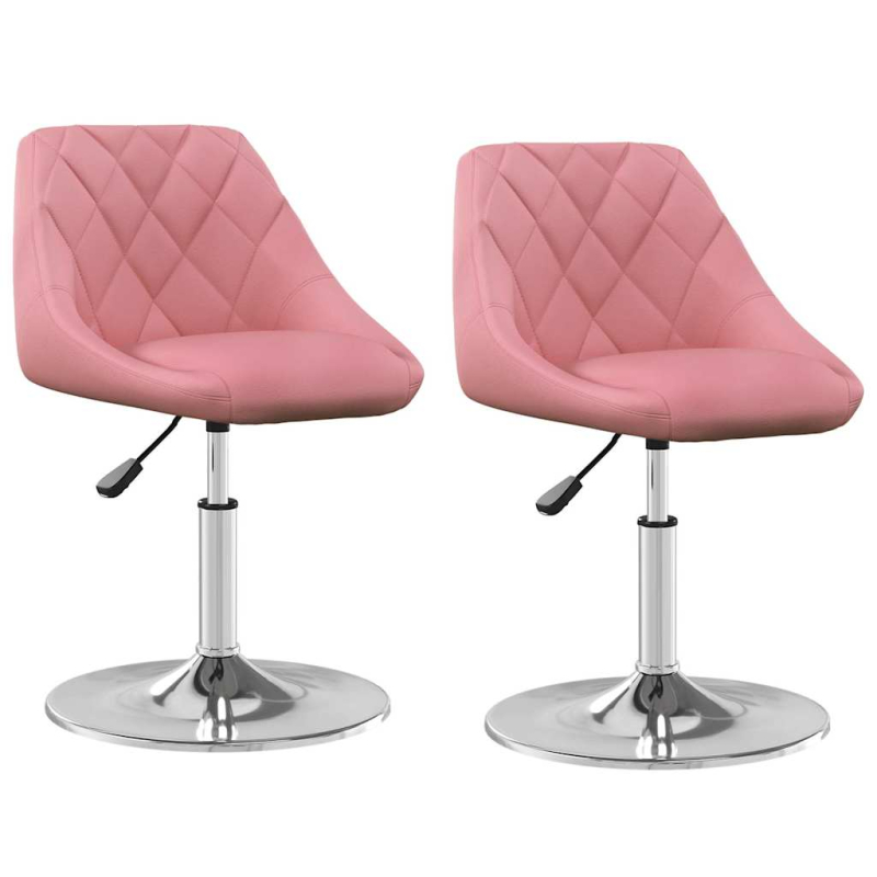 Esszimmerstühle 2 Stk. Drehbar Rosa Samt