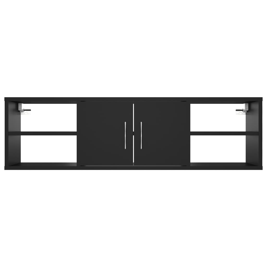 Wandregal Schwarz 102x30x29 cm Holzwerkstoff
