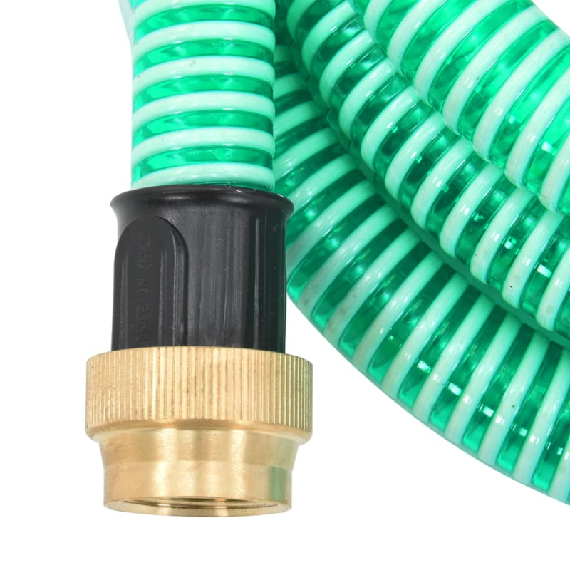 Saugschlauch mit Messing-Anschlüssen Grün 1,1 3 m PVC