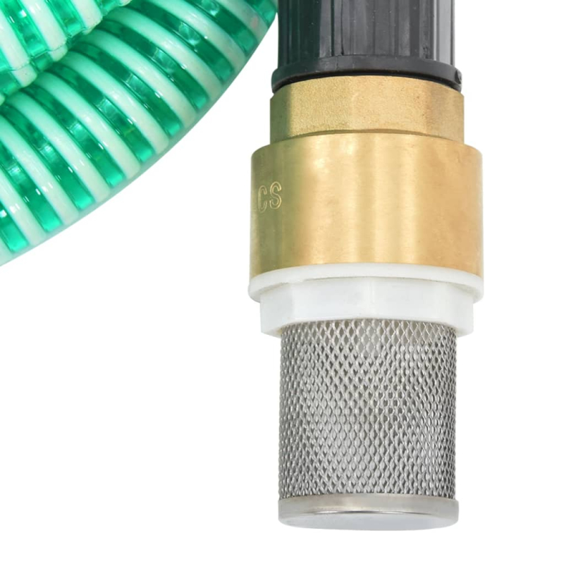 Saugschlauch mit Messing-Anschlüssen Grün 1,1 3 m PVC