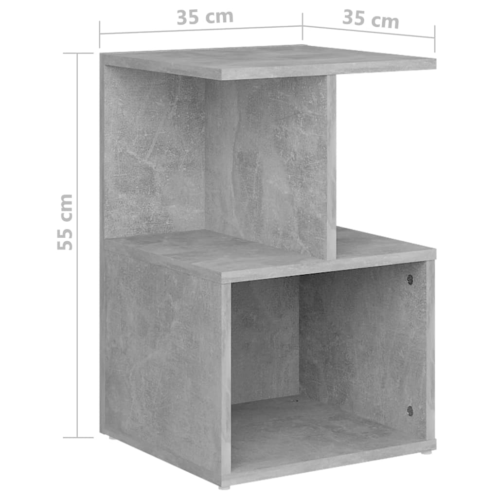 Nachttisch Betongrau 35x35x55 cm Holzwerkstoff