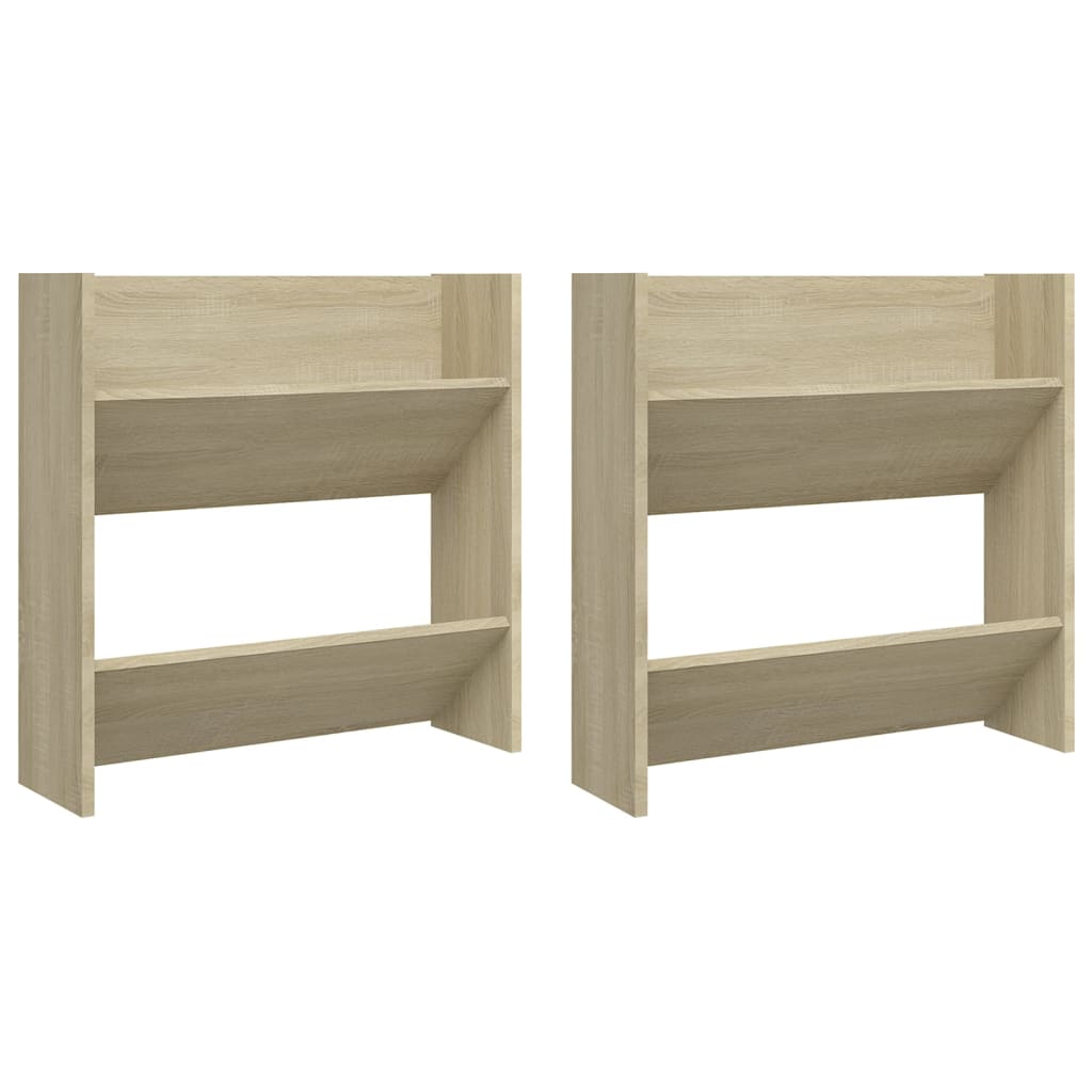 Wand-Schuhschränke 2 Stk. Sonoma-Eiche 60x18x60cm Holzwerkstoff