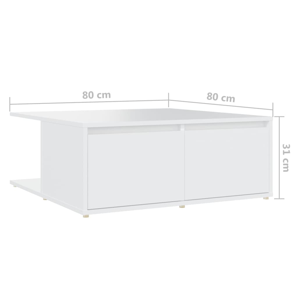 Couchtisch Weiß 80x80x31 cm Holzwerkstoff