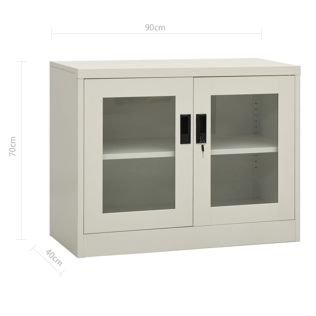 Büroschrank Hellgrau 90x40x70 cm Stahl