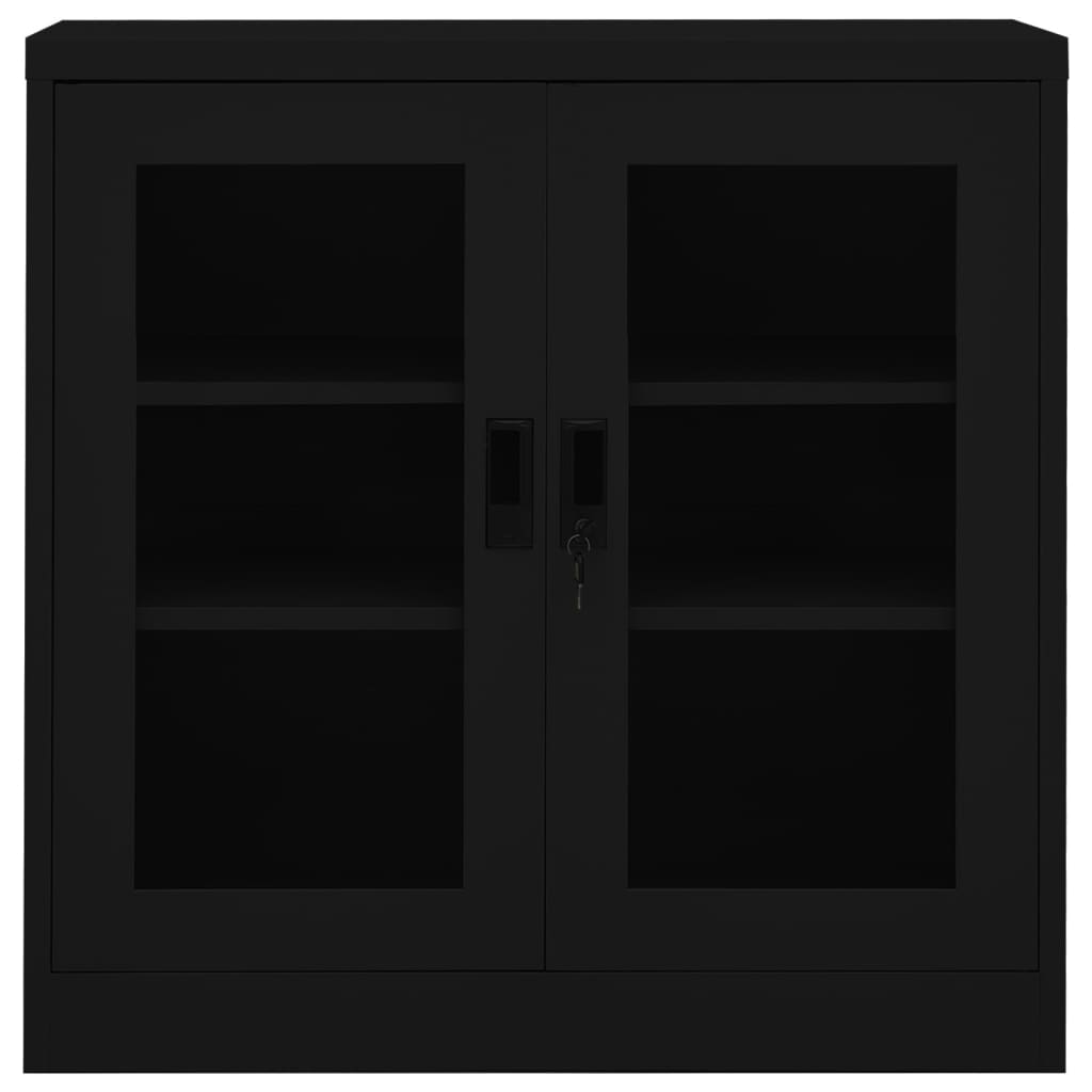 Büroschrank Schwarz 90x40x90 cm Stahl