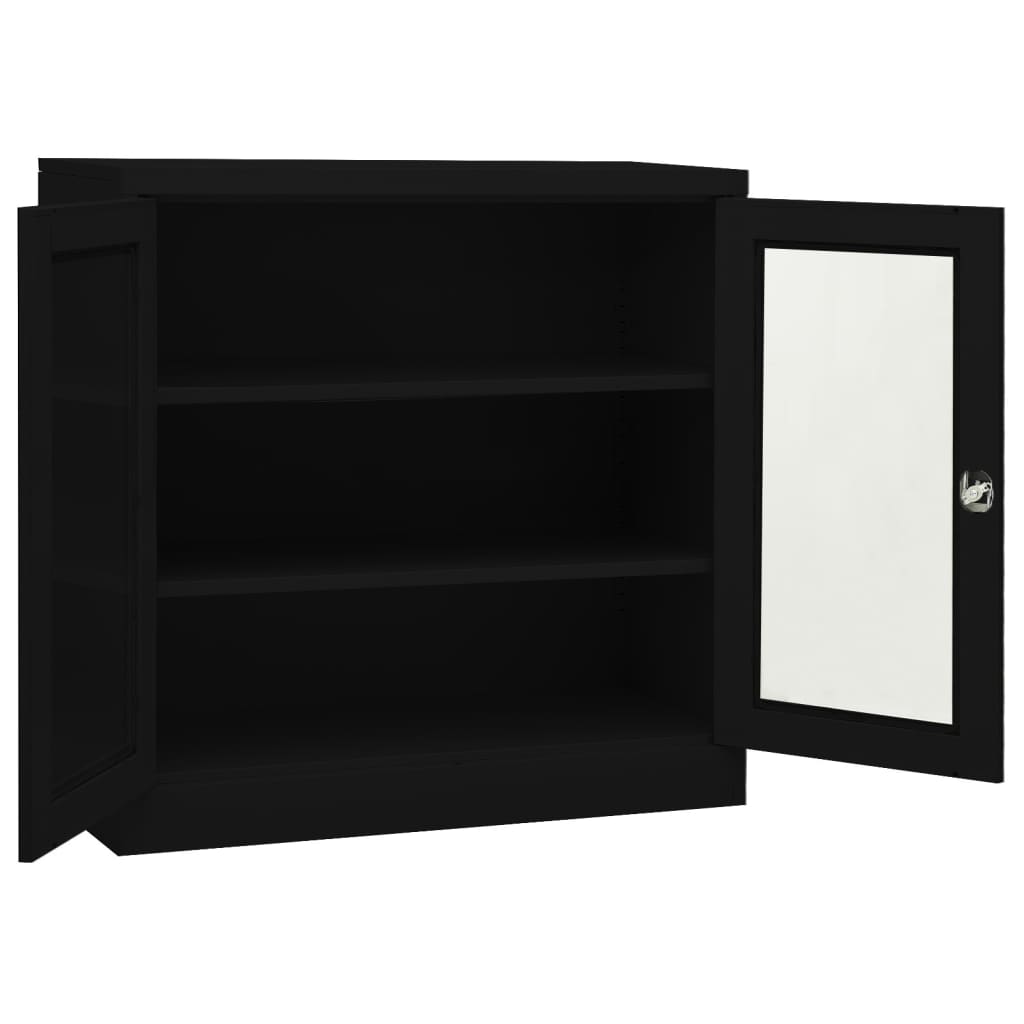 Büroschrank Schwarz 90x40x90 cm Stahl