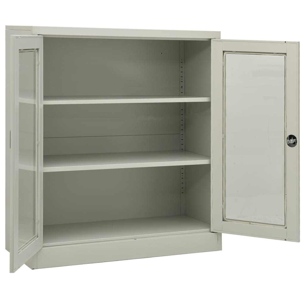 Büroschrank Hellgrau 90x40x105 cm Stahl