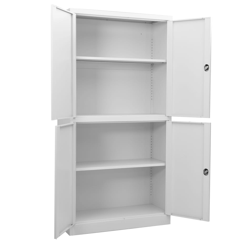 Büroschrank Hellgrau 90x40x180 cm Stahl